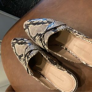Banana Republic snakeskin backless loafer